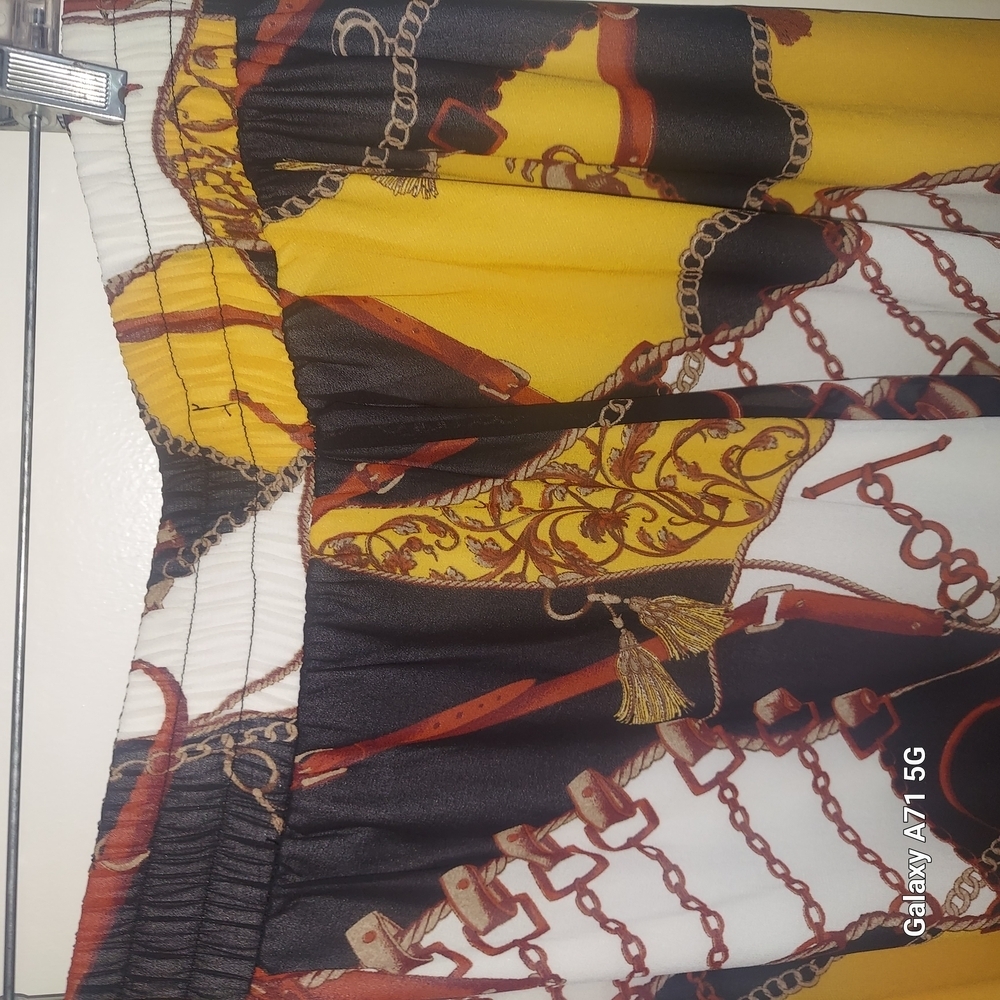 Black and Brown Wide-Leg Jumpsuit with Eclectic Print..excelen - Picture 5 of 7